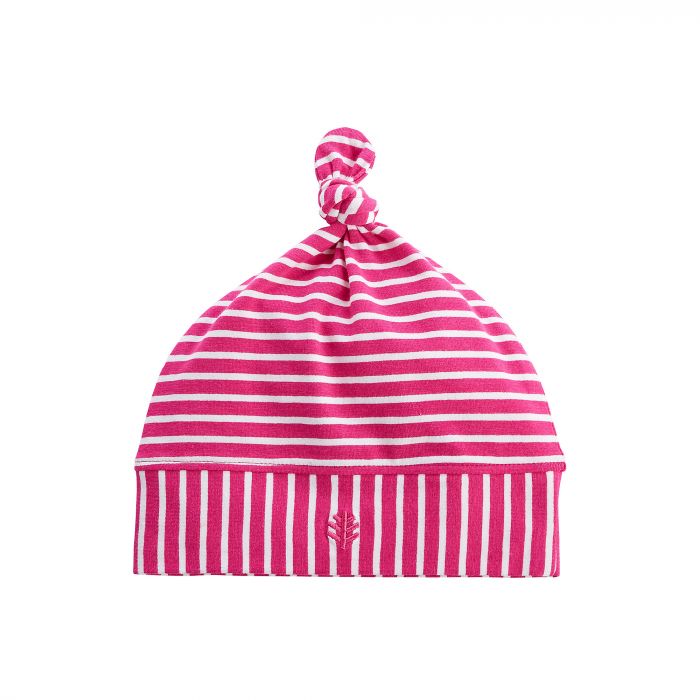 Coolibar - UV-Beaniemütze für Babys - Pink/Weiß gestreift
